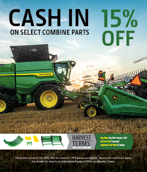 Save 15% on slect Combines Parts